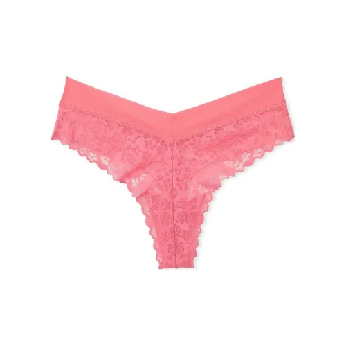 Victoria's Secret PINK NO-SHOW THONG PANTY / CFC Underpants Women's 1 Pack Coral