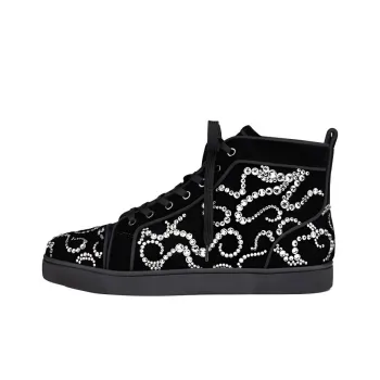 CL Octolouis Strass High Top Skateboard Shoes Men's Black