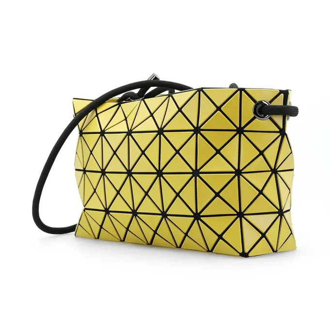 ISSEY MIYAKE LOOP MATTE Polyvinyl Chloride Resin Square Bag Portable Crossbody Bag Shoulder Bag Women's Yellow-2