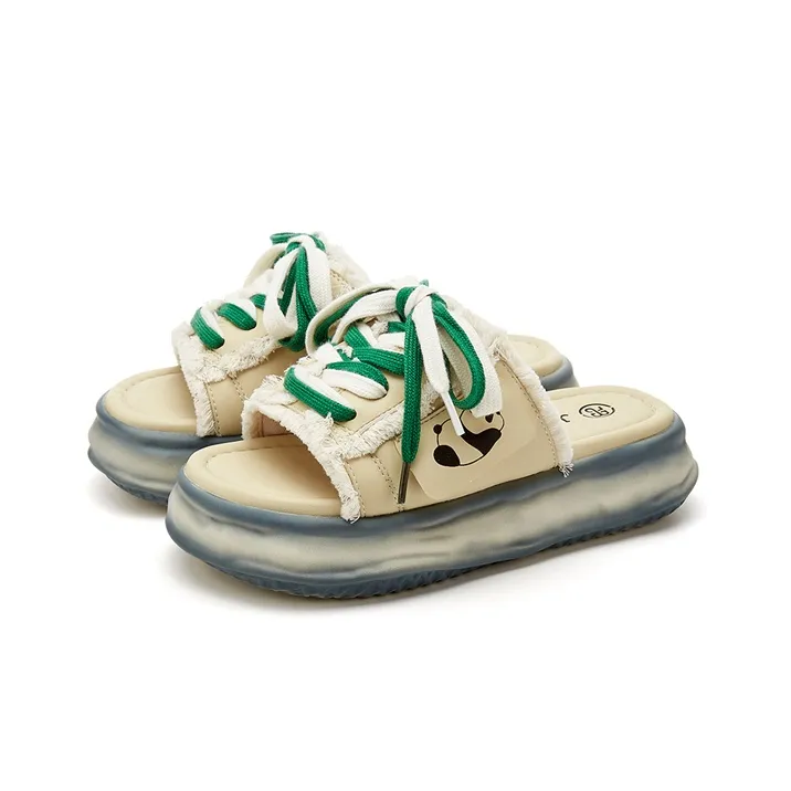 Jin Baichuan Leather Patchwork Odor Resistant Quick Dry Slide Slippers Women's-29