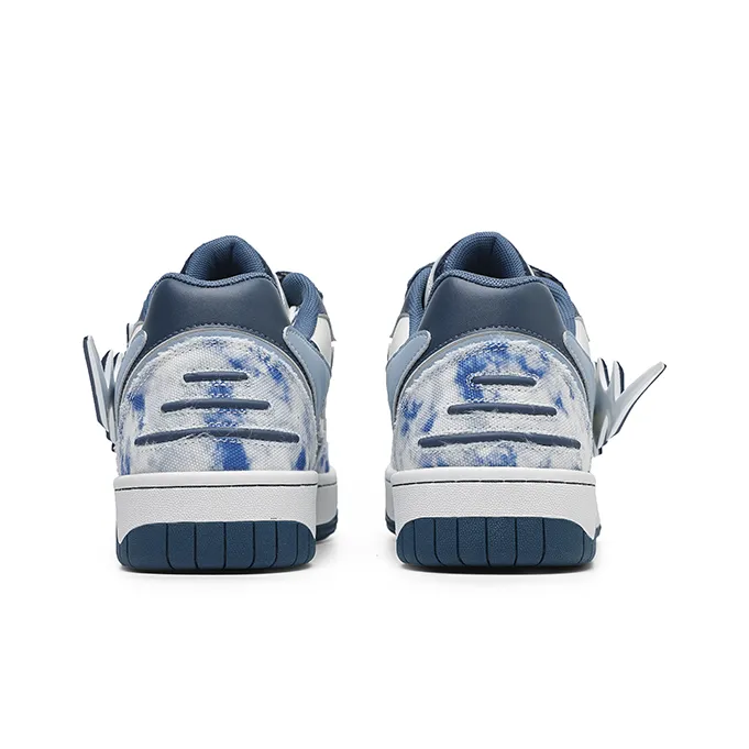 Angelmi Anti Slip Wear Resistant Low Top Skateboard Shoes Unisex Blue-3