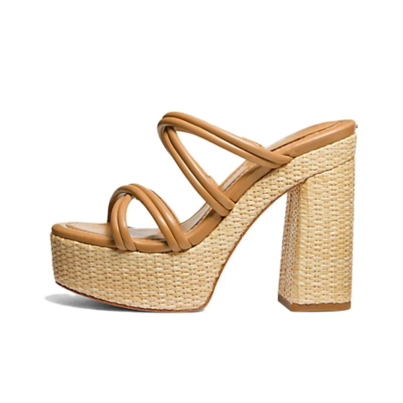 MICHAEL KORS Corrine 127mm Leather Platform Sandals Women's-0