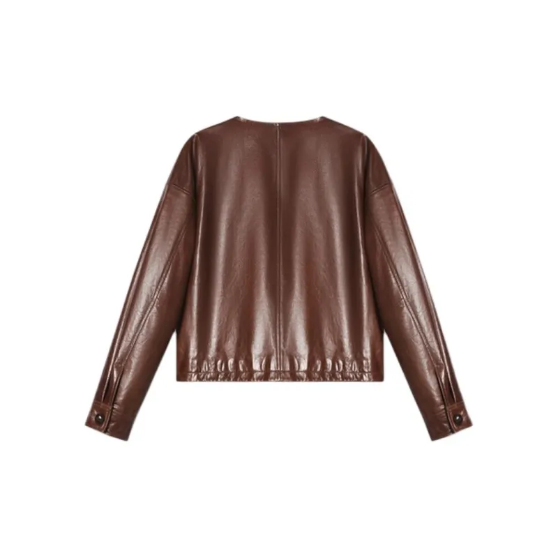 PSALTER FW24 Leather Jacket Women's Burgundy-1