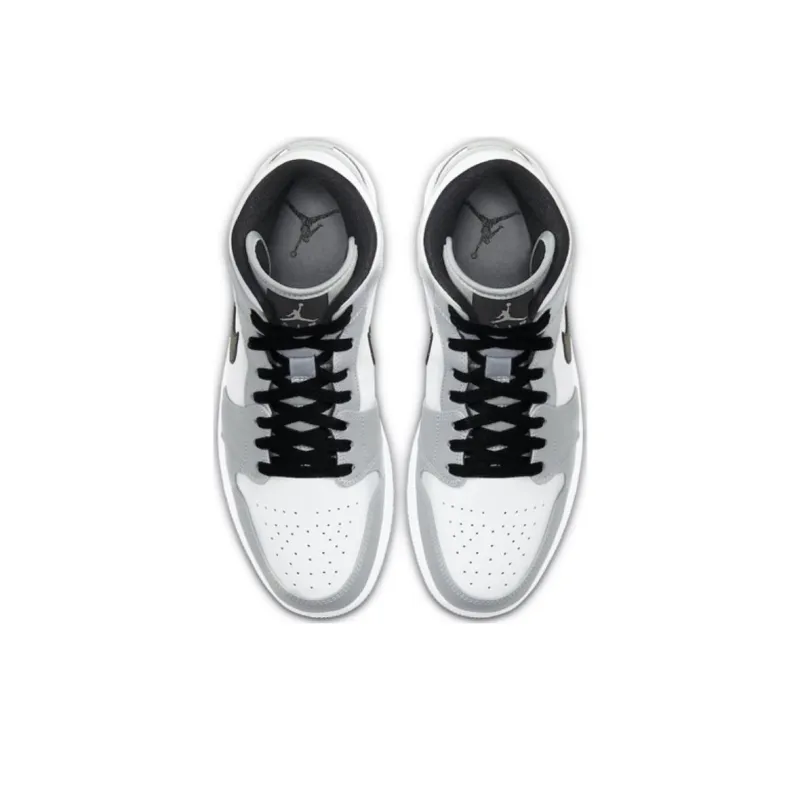 Jordan Air Jordan 1 Cushioned Slip Resistant Abrasion Resistant Mid Top Vintage Basketball Shoes Men's Smoke Gray-2
