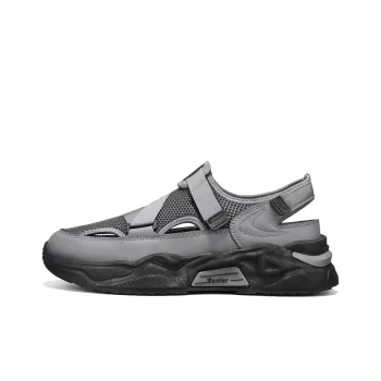 Warrior Casual Chef Shoes Abrasion Resistant Slip Resistant Beach Sandals Men's Gray