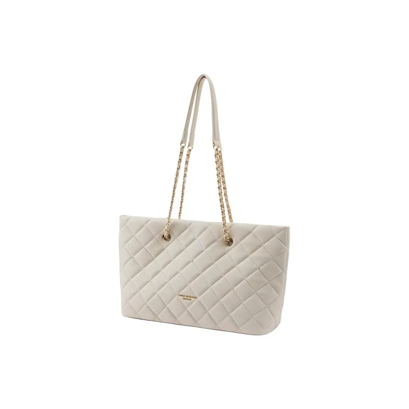 PAULS BOUTIQUE Pure Vegan Leather Tote Bag Shopping Bag Handbag Shoulder Bag Women's Cream-2