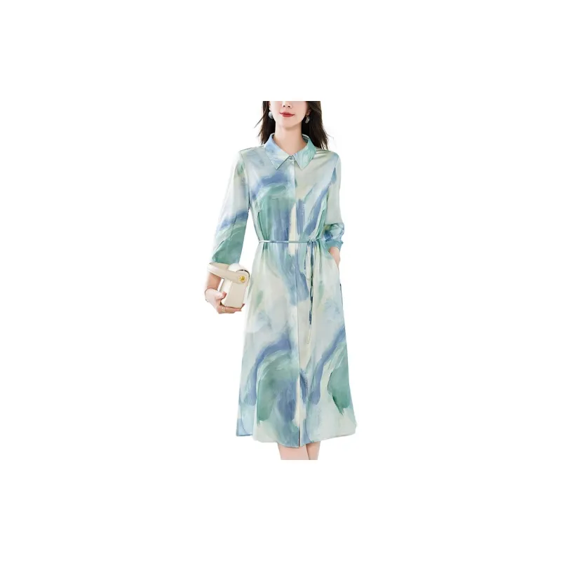 To The West SS24 Long Sleeved Dresses Women's Green-1