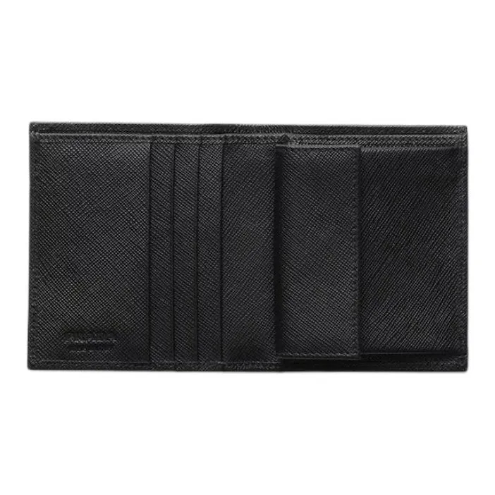 PRADA Fabric With Leather Wallet Men's Black-3