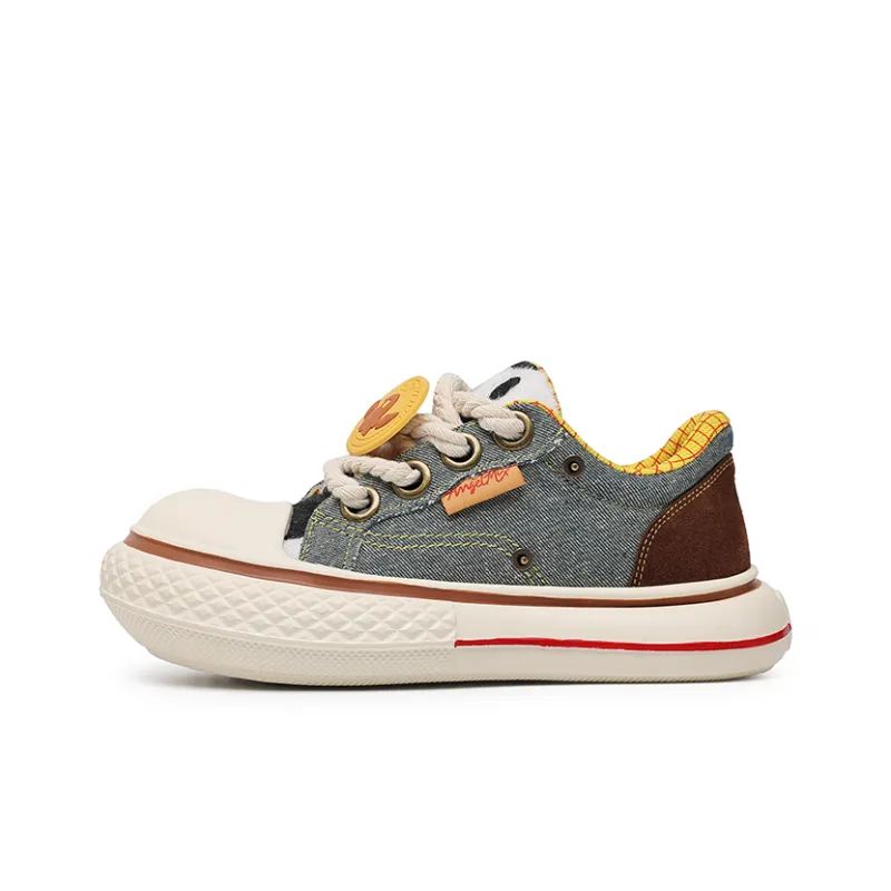Angelmi Lightweight And Breathable Low Top Skateboard Shoes Unisex Denim-0