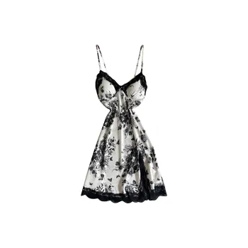 Flowers In Water Nightgown Women's Victoria's Secret Black Floral