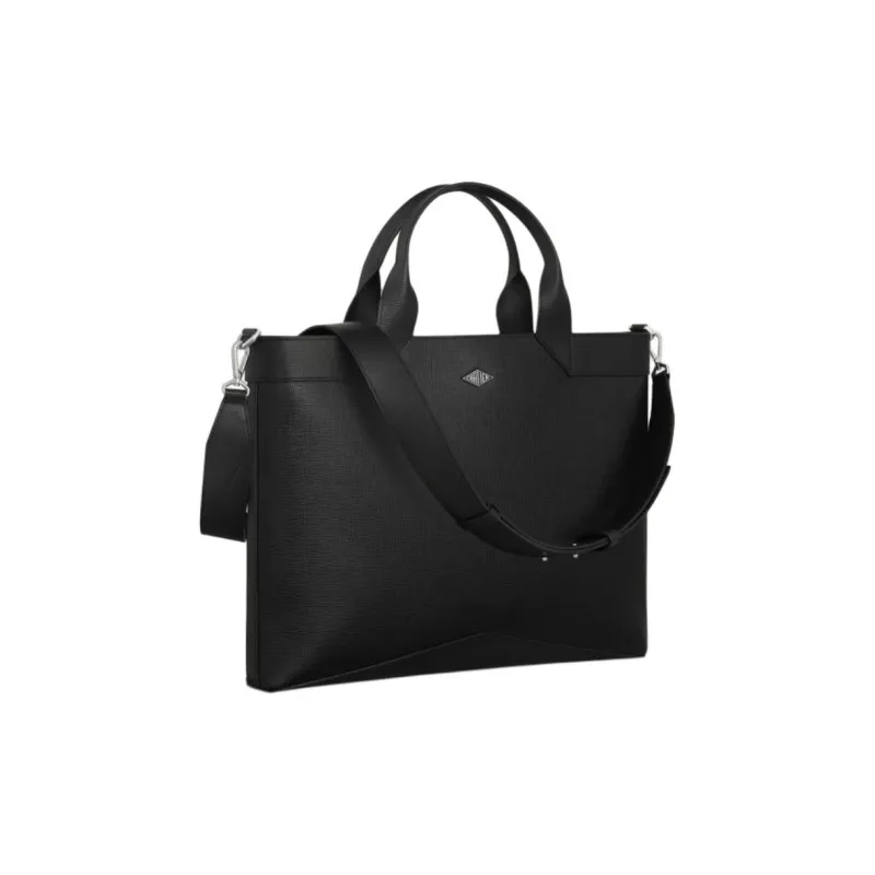 CARTIER Calfskin One Shoulder Crossbody Portable Briefcases Men's Black-0