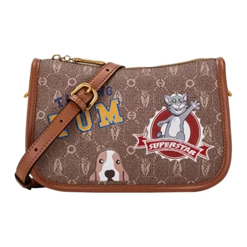 Hush Puppies X TALKINGTOM Collaboration PVC Shoulder Bag, Handbag, Shoulder Bag Women's Khaki-0