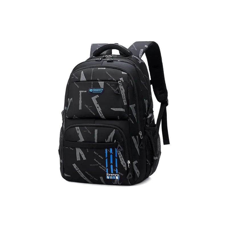 Natural Fish Polyester Backpack Regular Men's Black & Royal Blue/Black & Gray/Black & Sky Blue/Black & Yellow-0
