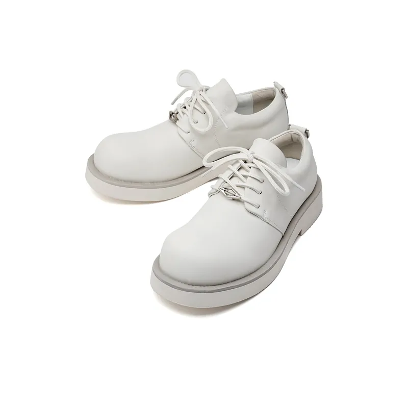 Zuogedu Large Head Fashion Derby Shoes Versatile Trendy Sneakers & Casual Shoes Men's White-2