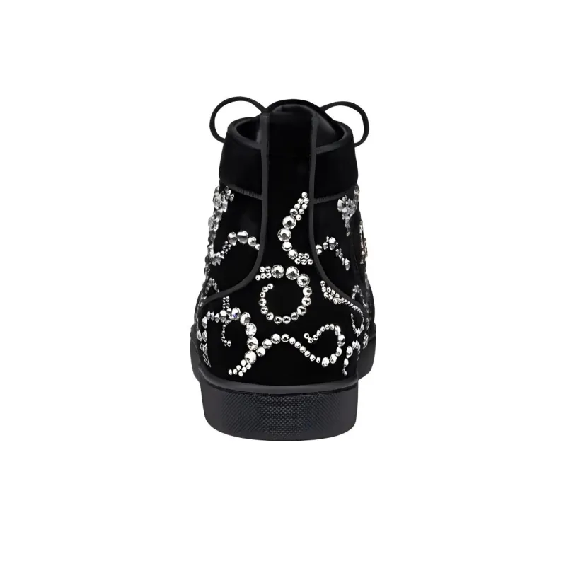 CL Octolouis Strass High Top Skateboard Shoes Men's Black-4