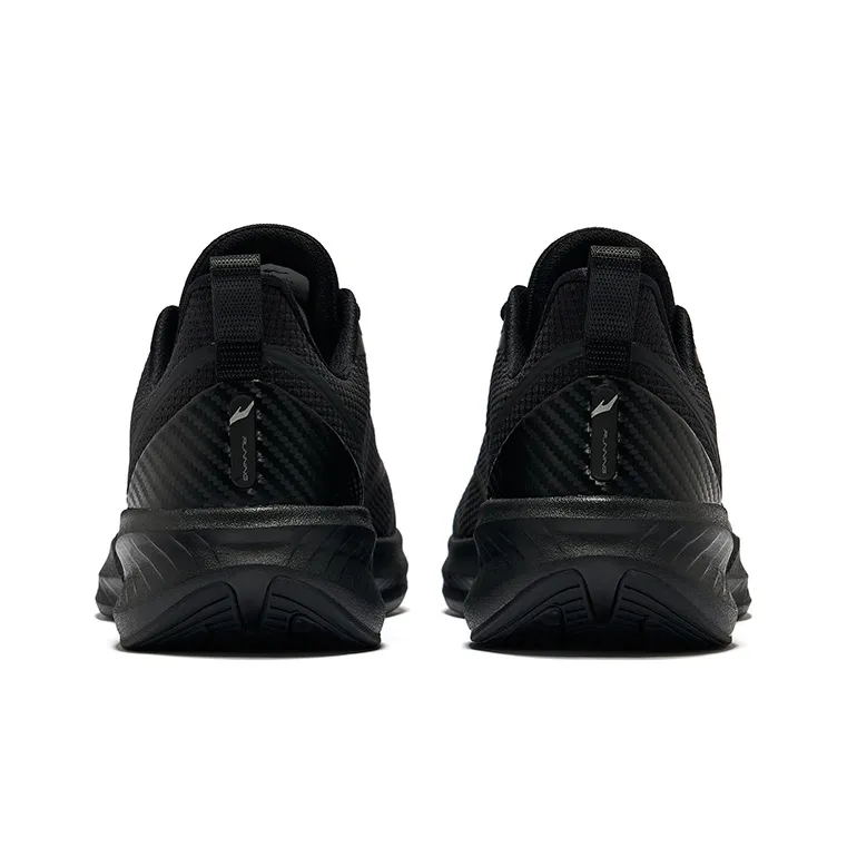 Erke Cushioning Breathable Low-Top Running Shoes Men's Jet Black-4