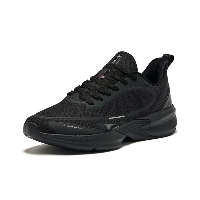 Erke Cushioning Breathable Low-Top Running Shoes Men's Jet Black-2