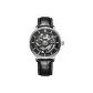 White Case Black Dial Black Leather Strap