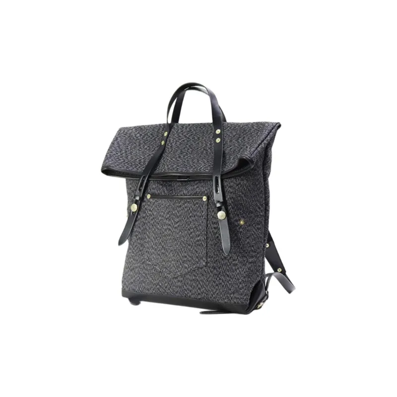 LINE ARTISANAL Canvas Canvas Bag Backpack Large Size Unisex Green/Black/Ecru-3