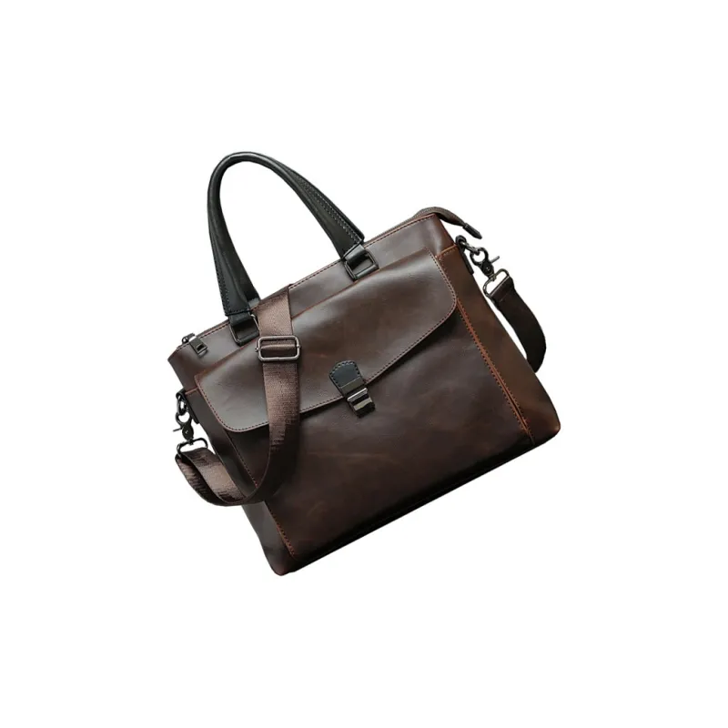TTaG．baG PU Briefcases Regular Men's Coffee-2