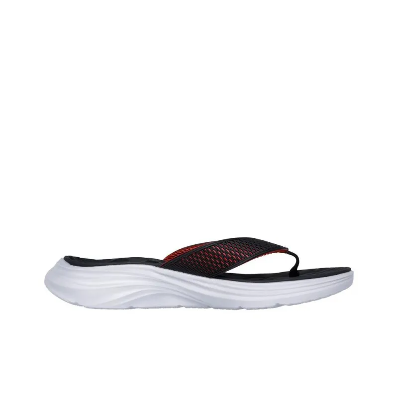 Skechers Vapor Foam Abrasion-Resistant Slip-Resistant Flip Flops Men's Black Red-1