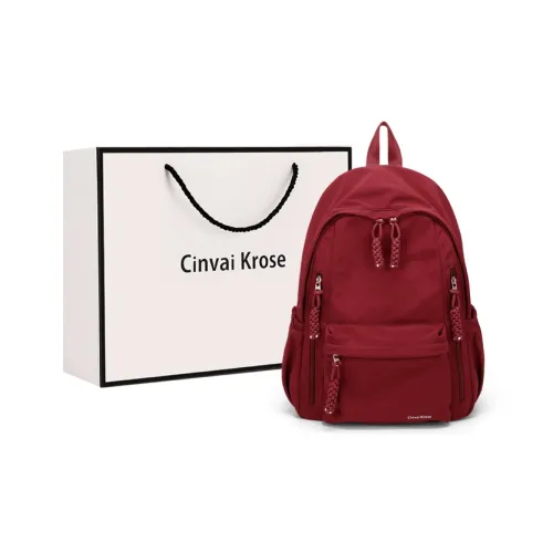 Simvay Clos Fabric Backpack Large Size Women's Burgundy