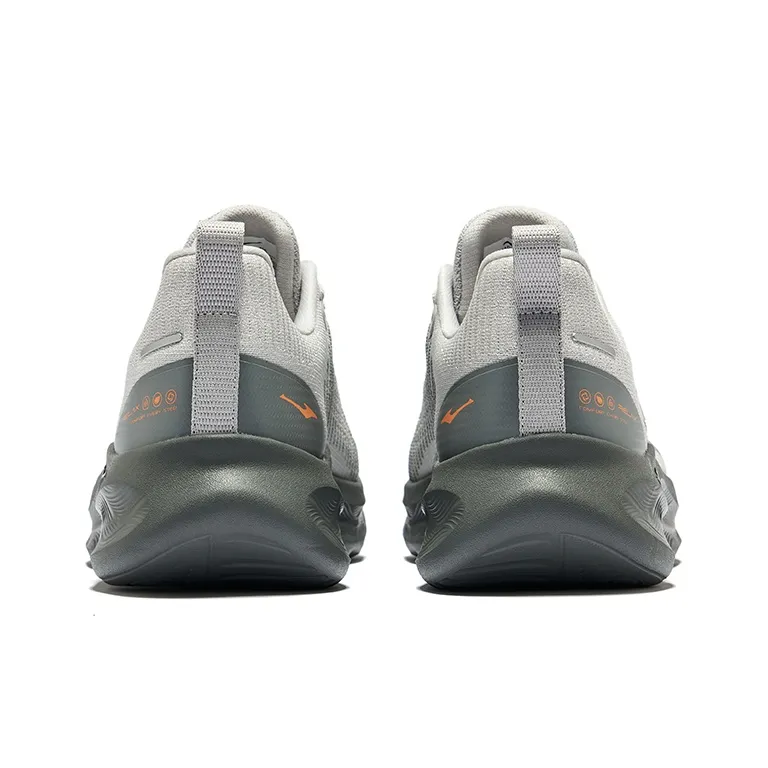 Erke Cushioned Wear Resistant Breathable Low Top Running Shoes Men's Cloud Gray Steel Gray-4