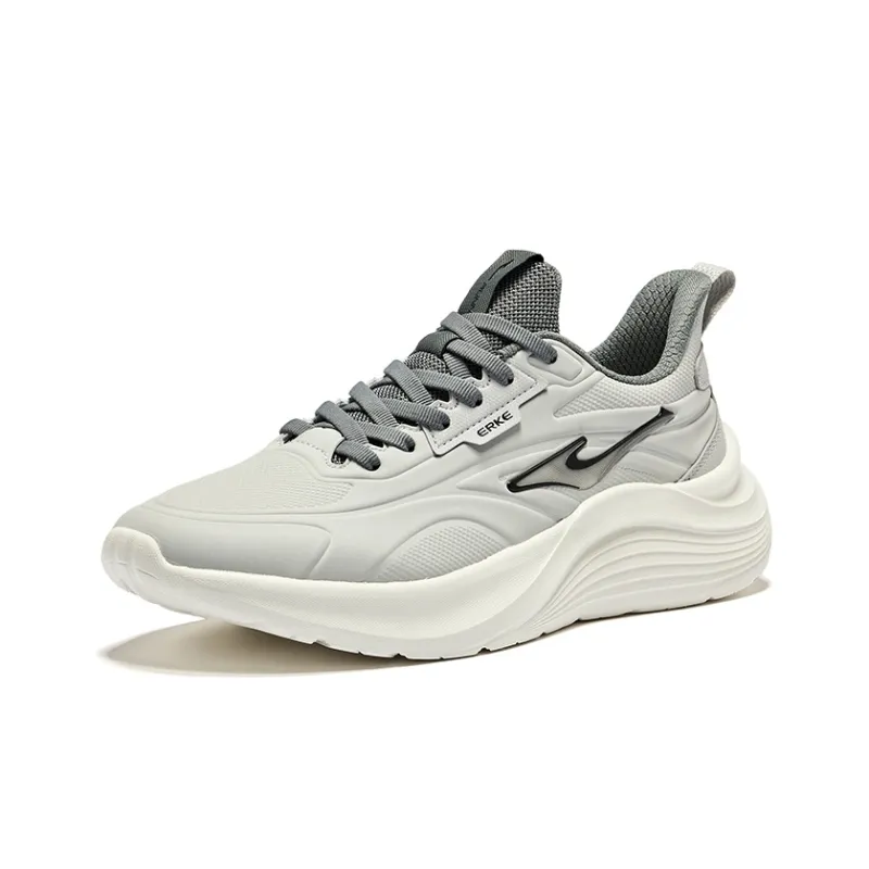 Erke Cushioning Wear Resistant Low Top Running Shoes Men's Mist Gray Steel Gray-2