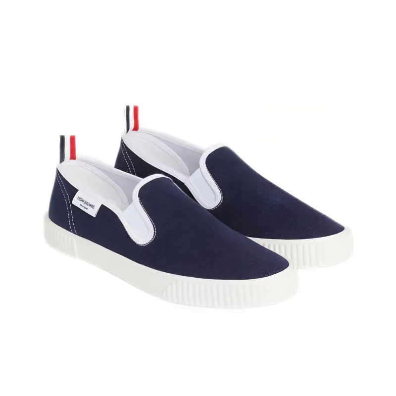 THOM BROWNE· TB Low Top Canvas Shoes Men's Dark Blue-2