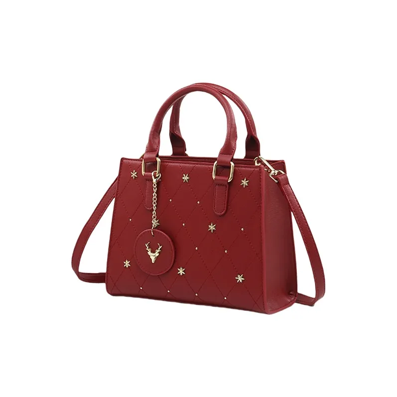 TTaG．baG Microfiber Synthetic Leather Crossbody Bags Handbags Women's Red-2