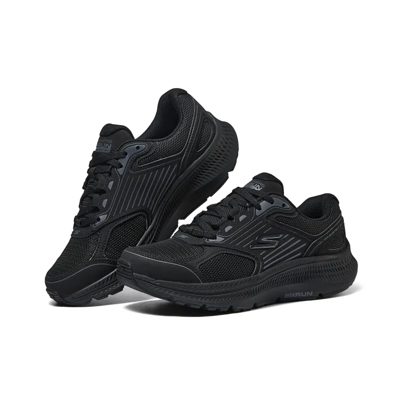 Skechers Cushioning Wear Resistant Low Top Running Shoes Women's All Black-3