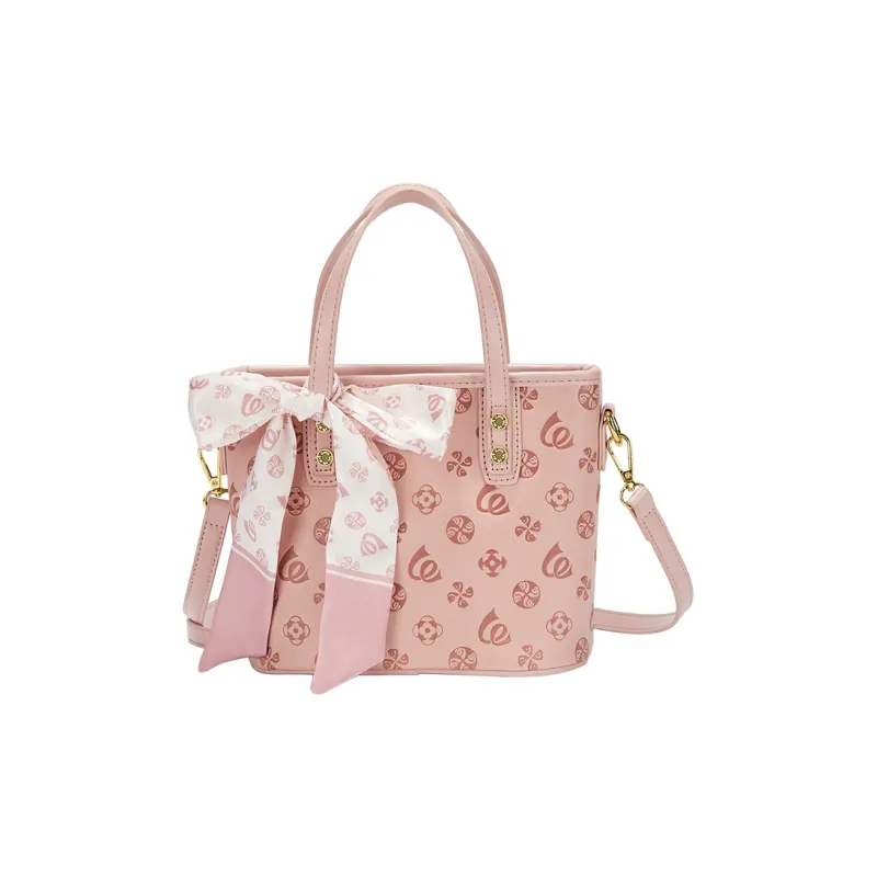 JANE KLAIN Synthetic Leather Basket Bag Handbag Crossbody Bag Regular Women's White/Pink-13