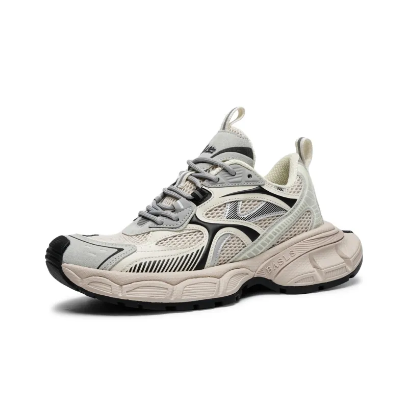 BASLS Paris Style Distressed Shoes Slip Resistant Abrasion Resistant Breathable Low Top Chunky Sneakers Unisex-2