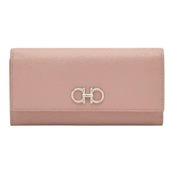 FERRAGAMO Hammered Texture Calfskin Shoulder Bag, Crossbody Bag, Wallet Women's Blush Pink