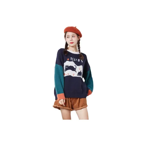 Tonlion Sweaters Women's Navy Blue