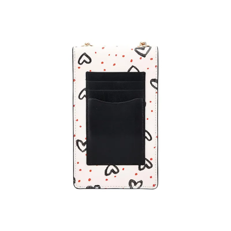COACH N/S Artificial Leather Chain Shoulder Bag Crossbody Bag With Cell Phone Pouch Mini Women's White-1