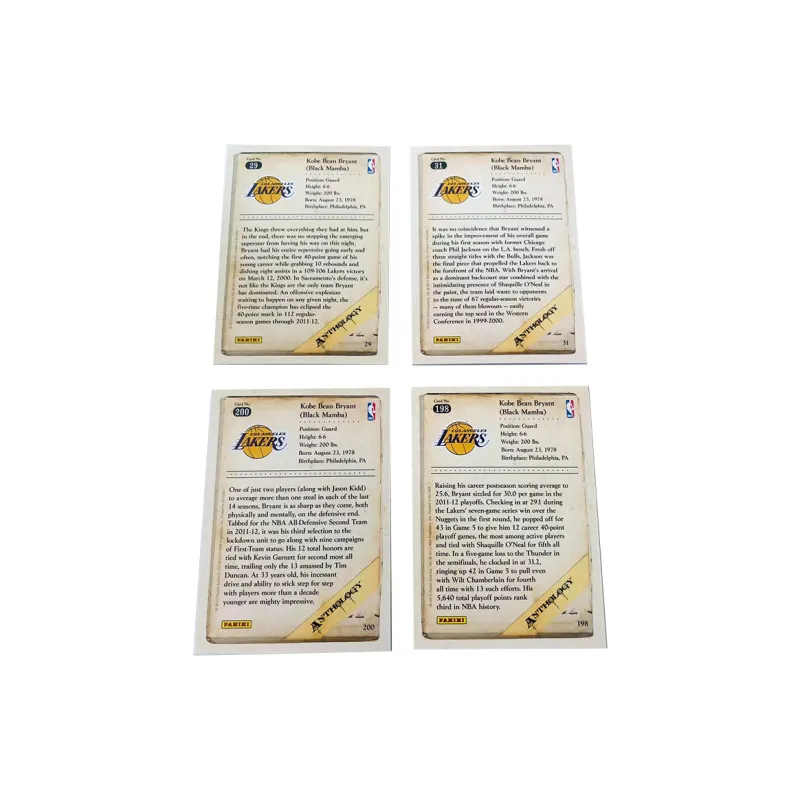 PANINI Kobe Bryant 2012 Lakers Player Card Product Access Sports Cards 4 Pcs-1