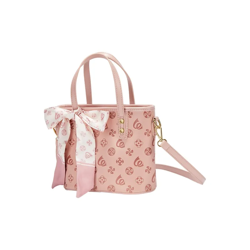 JANE KLAIN Synthetic Leather Basket Bag Handbag Crossbody Bag Regular Women's White/Pink-14