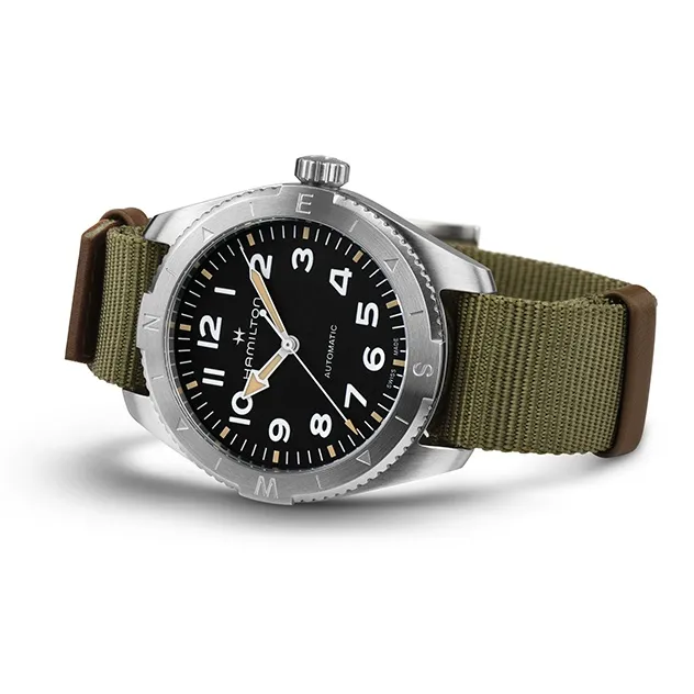 HAMILTON Khaki Field Series Automatic Mechanical Movement Unisex Watch 37mm Black Dial Stainless Steel Case Nylon Strap-1