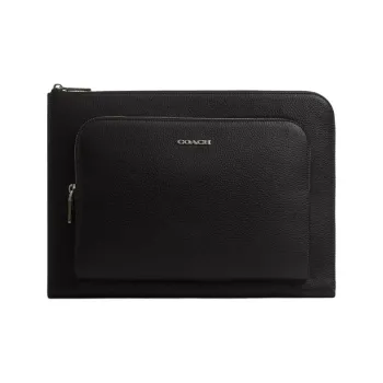 COACH ETHAN Canvas With Smooth Calfskin Briefcases Clutches Large Size Women's Black
