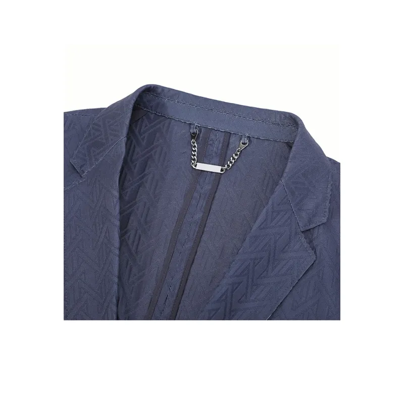 DAVID NAMAN Business Suits Men Light Gray Blue-3