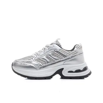 RENBEN Net Shoes Breathable Low-Top Chunky Sneakers Women's Silver