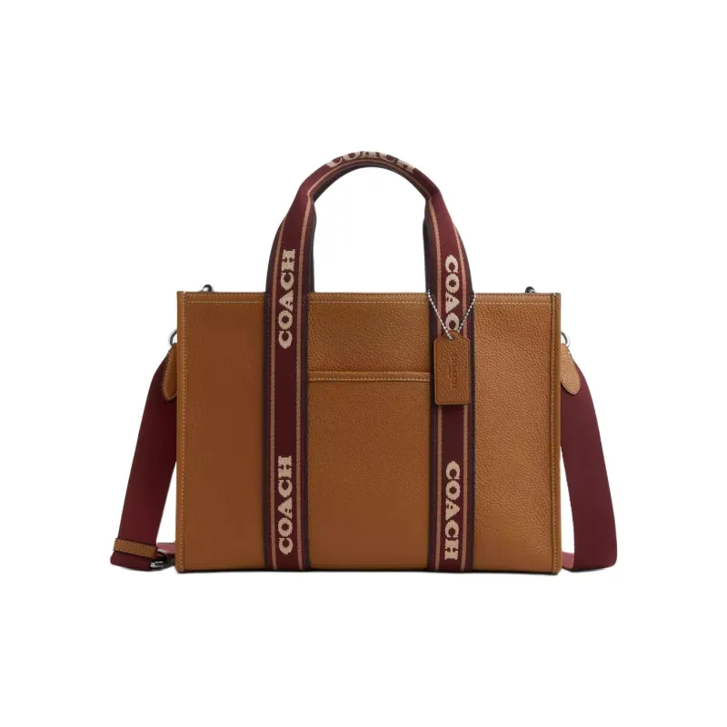 COACH Smith Leather Tote Bag Shopping Bag Shoulder Bag Crossbody Bag Handbag Large Size Women's Silver & Multicolor-0