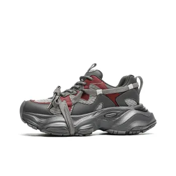 EBLAN Low Top Chunky Sneakers Women's Gray Red