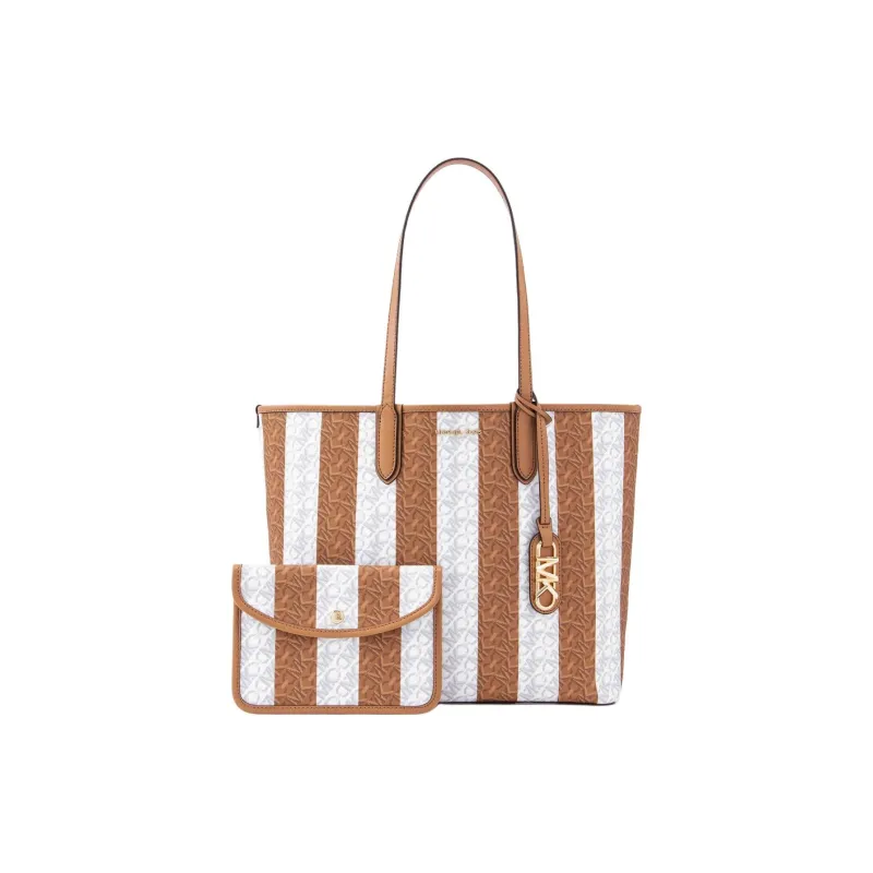 MICHAEL KORS Coated Canvas Tote Bag Shopping Bag Handbag Shoulder Bag Women's Light Heather Brown Multicolor-1