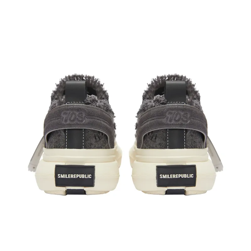 SMILEREPUBLIC INCEPTION GRAY FRINGE Wear-Resistant Height Increasing Low-Top Canvas Shoes Unisex Gray-5