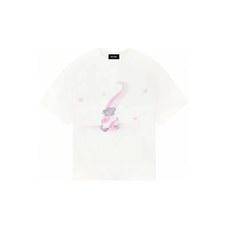 WE11DONE Teddy Bear print Cotton T shirt-0