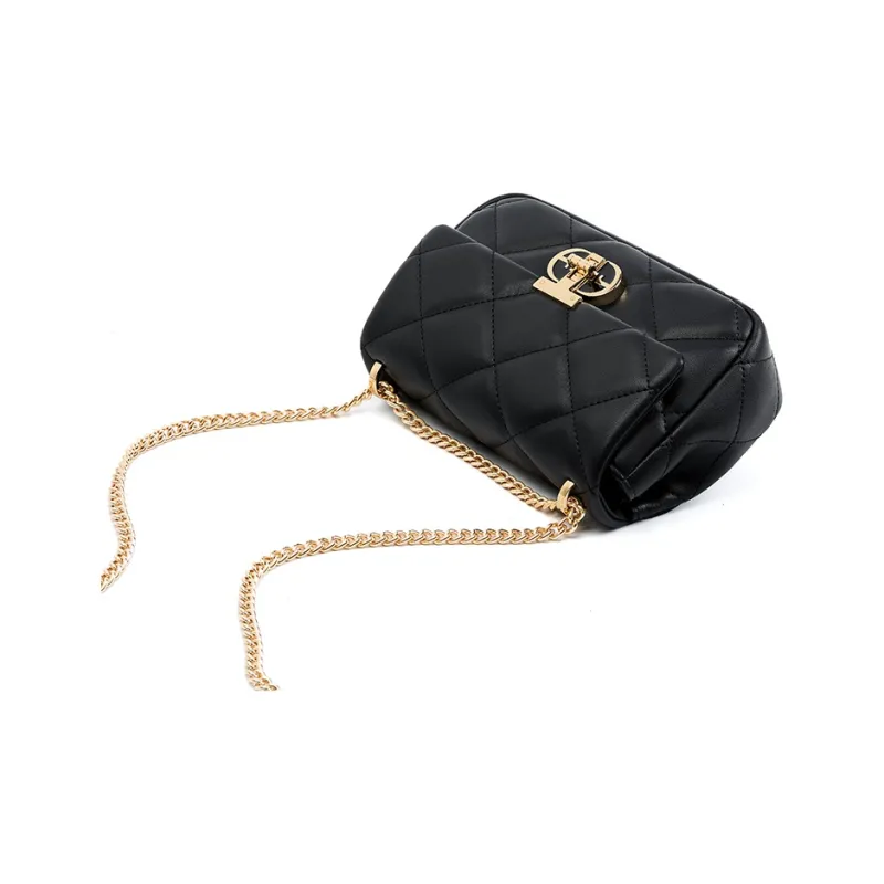 Carnival Keep Cow Leather Shoulder Bag Crossbody Bag Shoulder Bag Small Size Women's Black/Ecru/Red-3