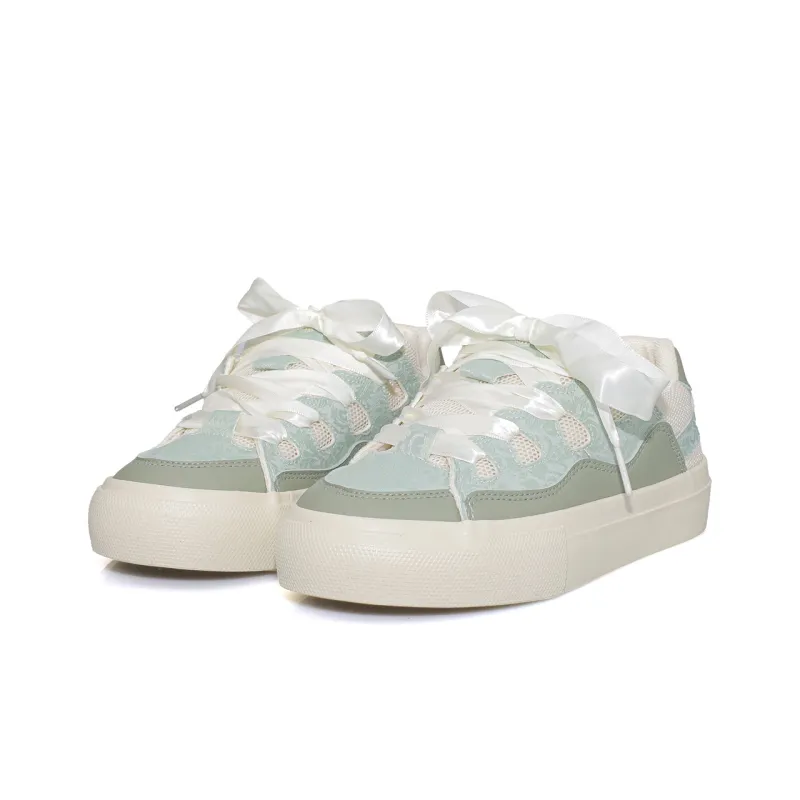 B10CROWN Slip Resistant Lightweight Breathable Low Top Skateboard Shoes Women's Mint Green-4