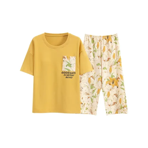 GOSO Pajama Set Women's Yellow Shades